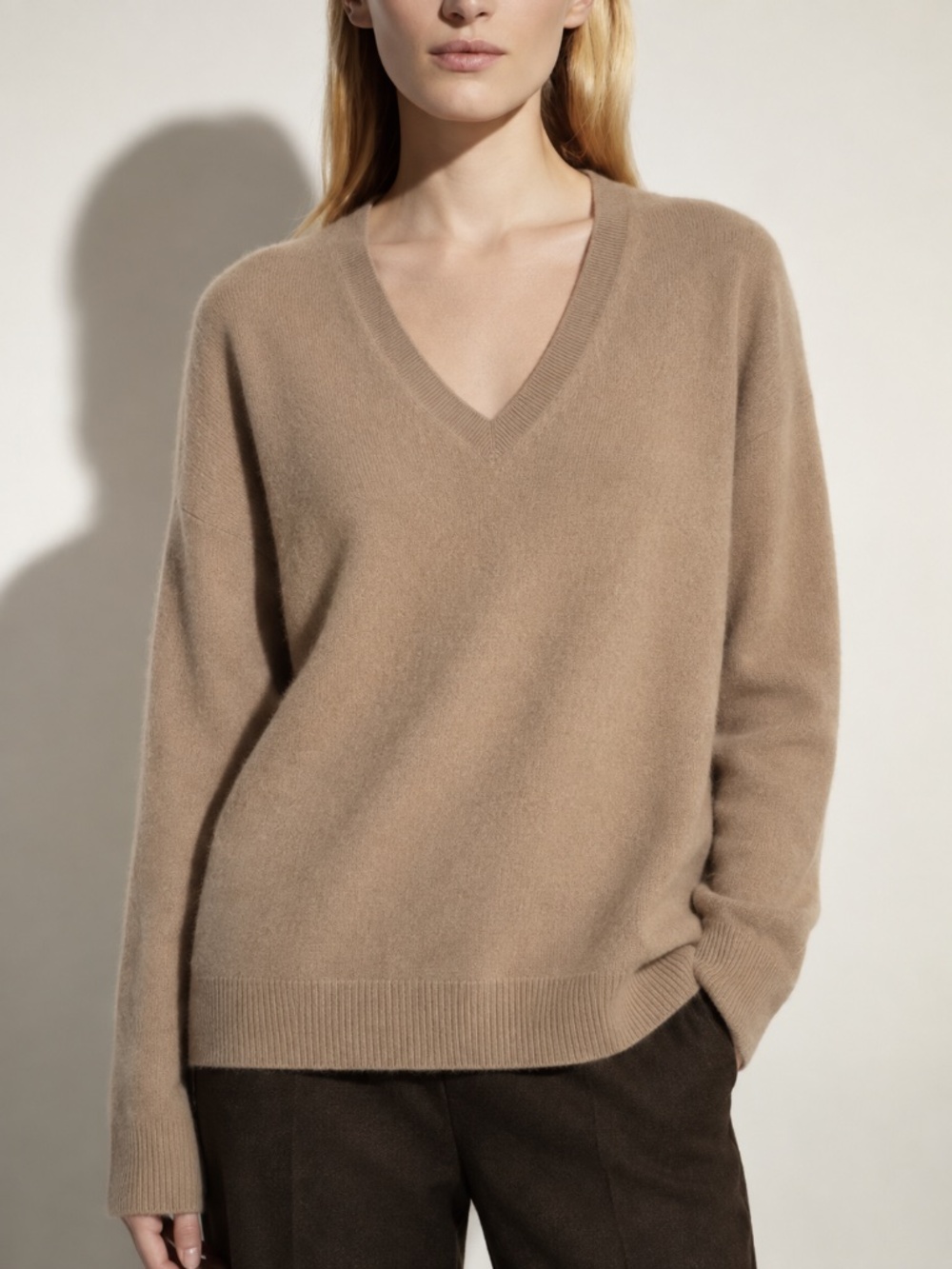 VINCE V NECK CASHMERE SWEATER Women's size XL